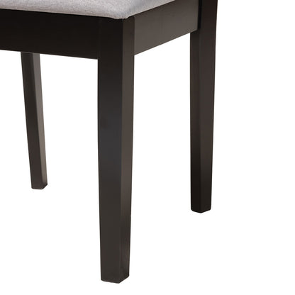 Baxton Studio - Genesis Dining Set in Grey/Dark Brown - RH389C-Grey/Dark Brown-5PC Dining Set view 6