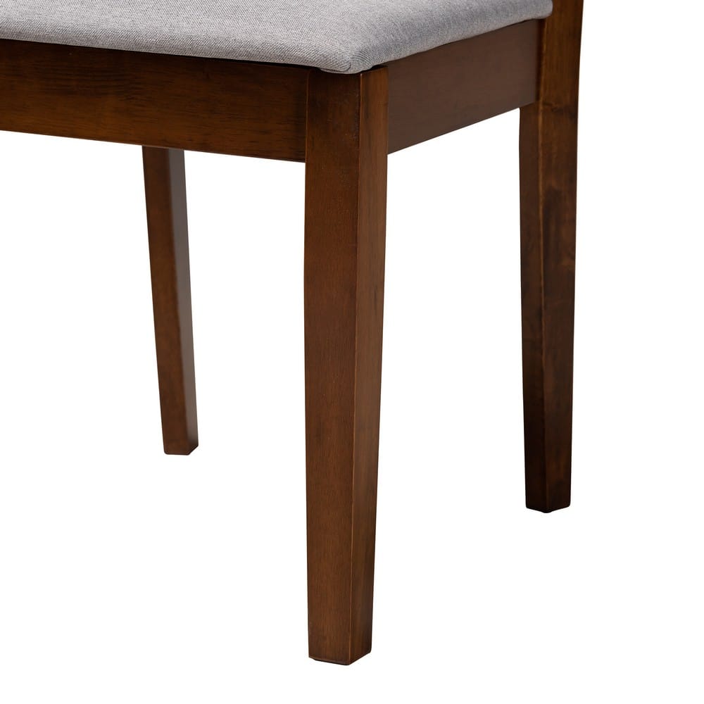 Baxton Studio - Genesis Dining Set in Grey/Walnut Brown - RH389C-Grey/Walnut-6PC Dining Set view 7