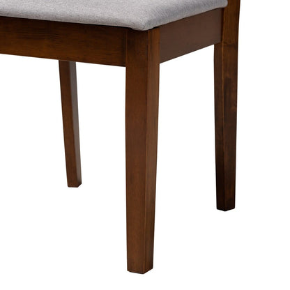 Baxton Studio - Genesis Dining Set in Grey/Walnut Brown - RH389C-Grey/Walnut-6PC Dining Set view 7