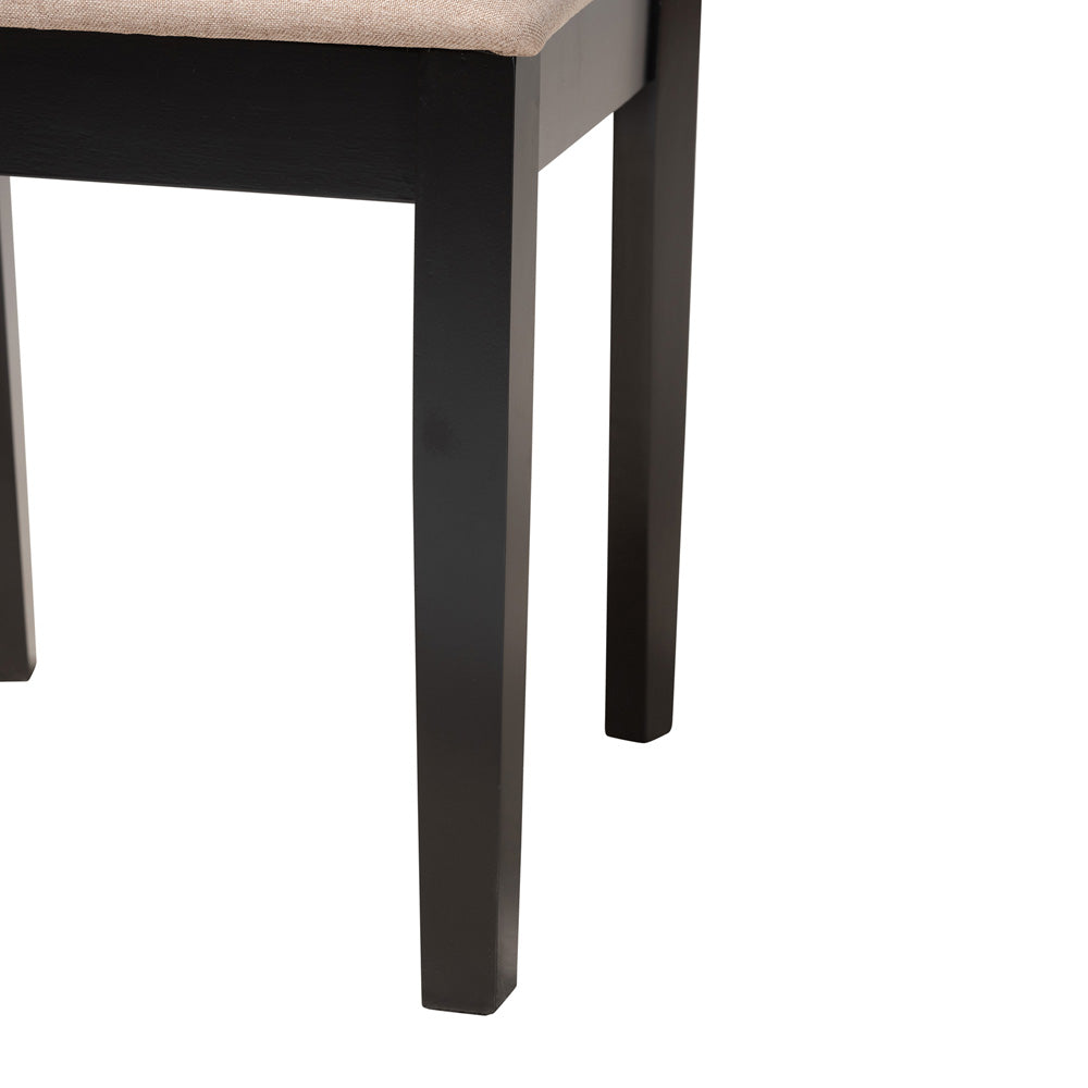 Baxton Studio - Genesis Set of 2 Dining Chairs in Beige/Dark Brown - RH389C-Sand/Dark Brown-DC-2PK view 5