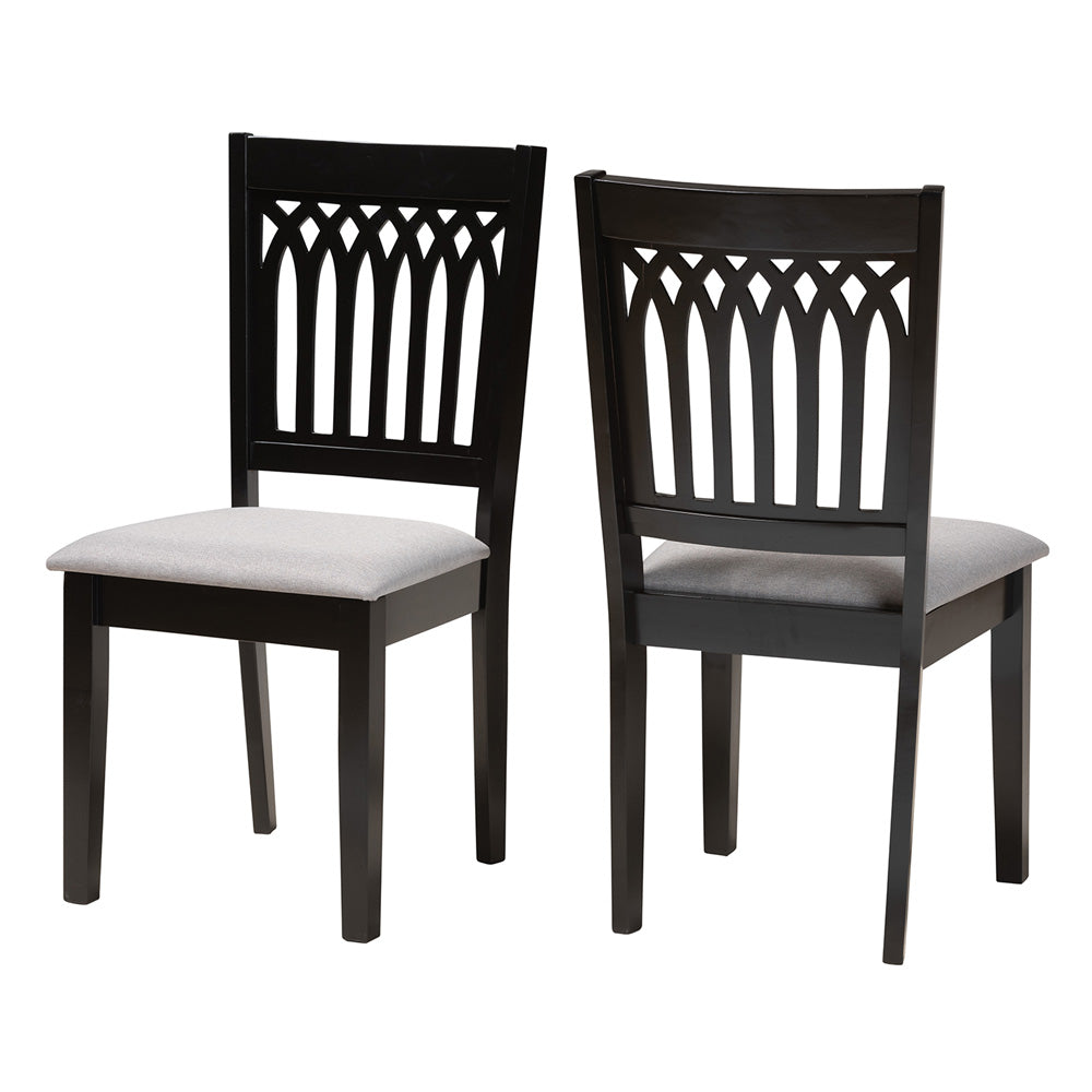 Baxton Studio - Genesis Set of 2 Dining Chairs in Grey/Dark Brown - RH389C-Grey/Dark Brown-DC-2PK view 1