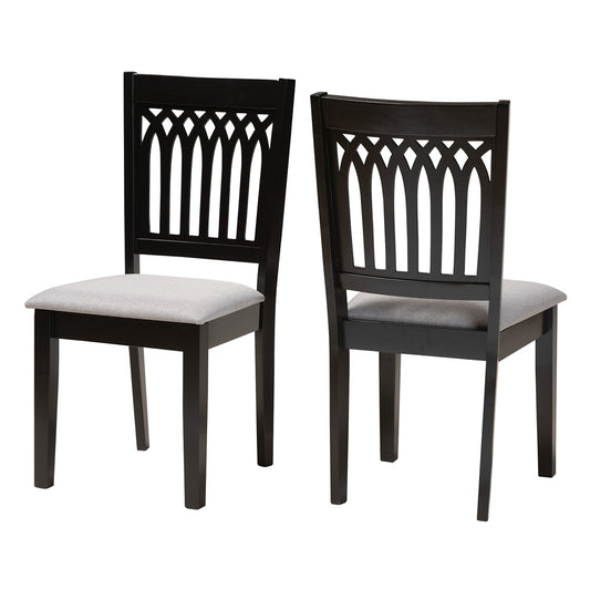 Baxton Studio - Genesis Set of 2 Dining Chairs in Grey/Dark Brown - RH389C-Grey/Dark Brown-DC-2PK view 1