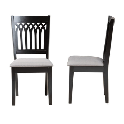 Baxton Studio - Genesis Set of 2 Dining Chairs in Grey/Dark Brown - RH389C-Grey/Dark Brown-DC-2PK view 3