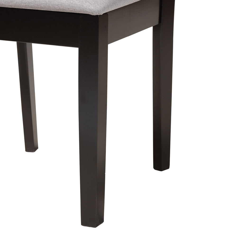 Baxton Studio - Genesis Set of 2 Dining Chairs in Grey/Dark Brown - RH389C-Grey/Dark Brown-DC-2PK view 5