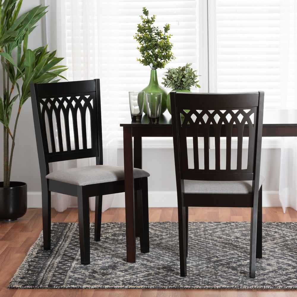 Baxton Studio - Genesis Set of 2 Dining Chairs in Grey/Dark Brown - RH389C-Grey/Dark Brown-DC-2PK view 7