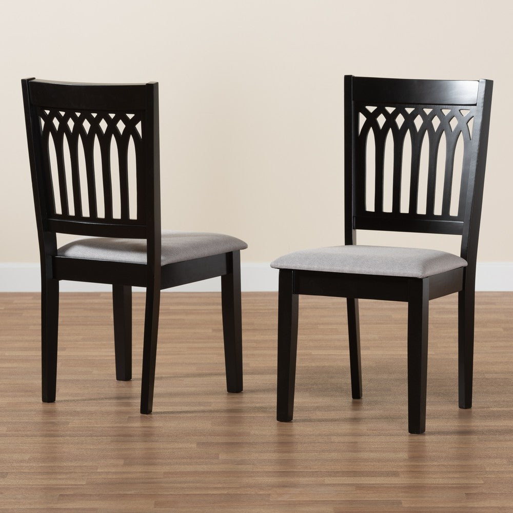 Baxton Studio - Genesis Set of 2 Dining Chairs in Grey/Dark Brown - RH389C-Grey/Dark Brown-DC-2PK view 8