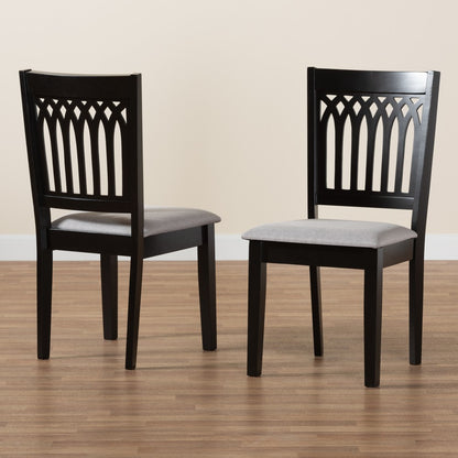 Baxton Studio - Genesis Set of 2 Dining Chairs in Grey/Dark Brown - RH389C-Grey/Dark Brown-DC-2PK view 8