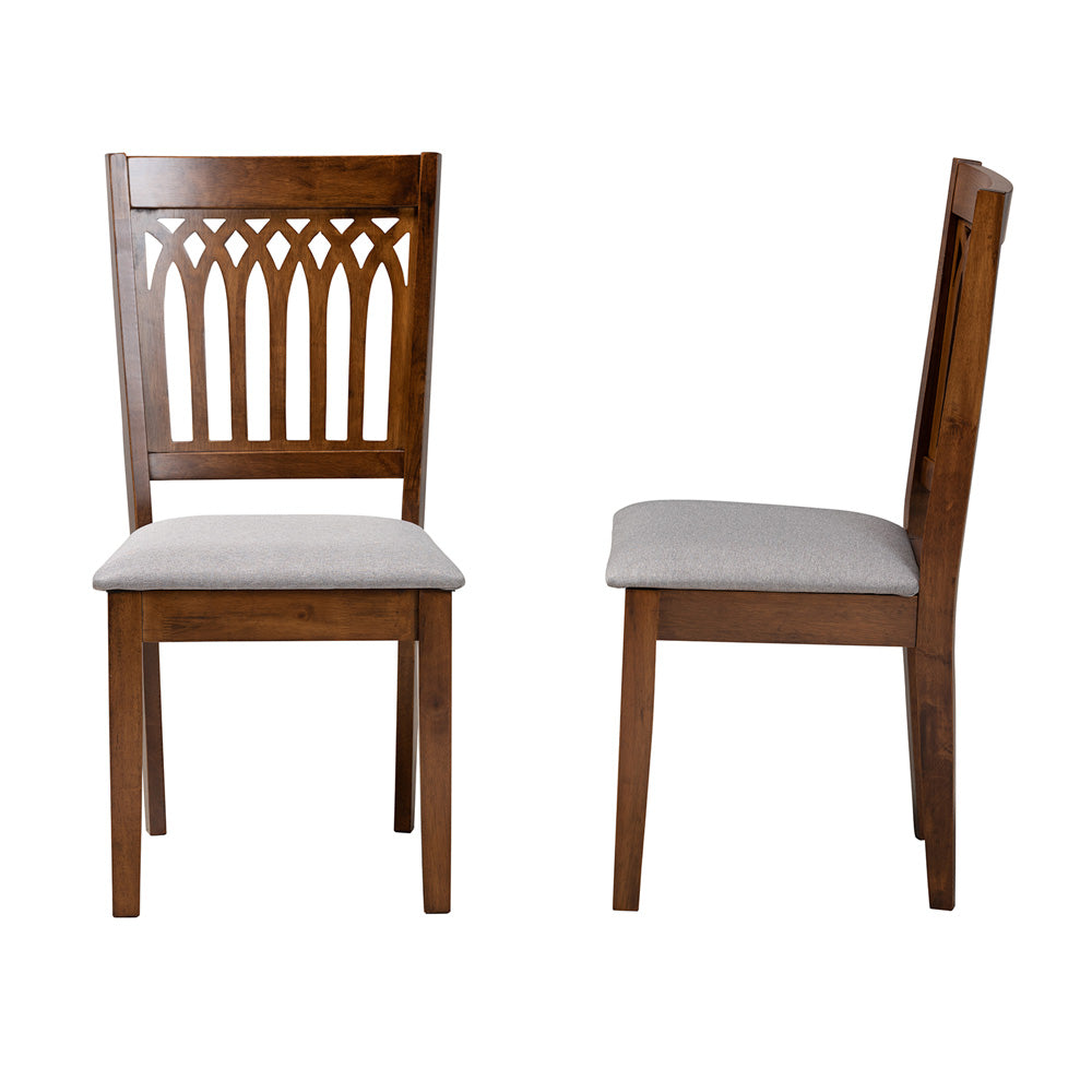 Baxton Studio - Genesis Set of 2 Dining Chairs in Grey/Walnut Brown - RH389C-Grey/Walnut-DC-2PK view 3