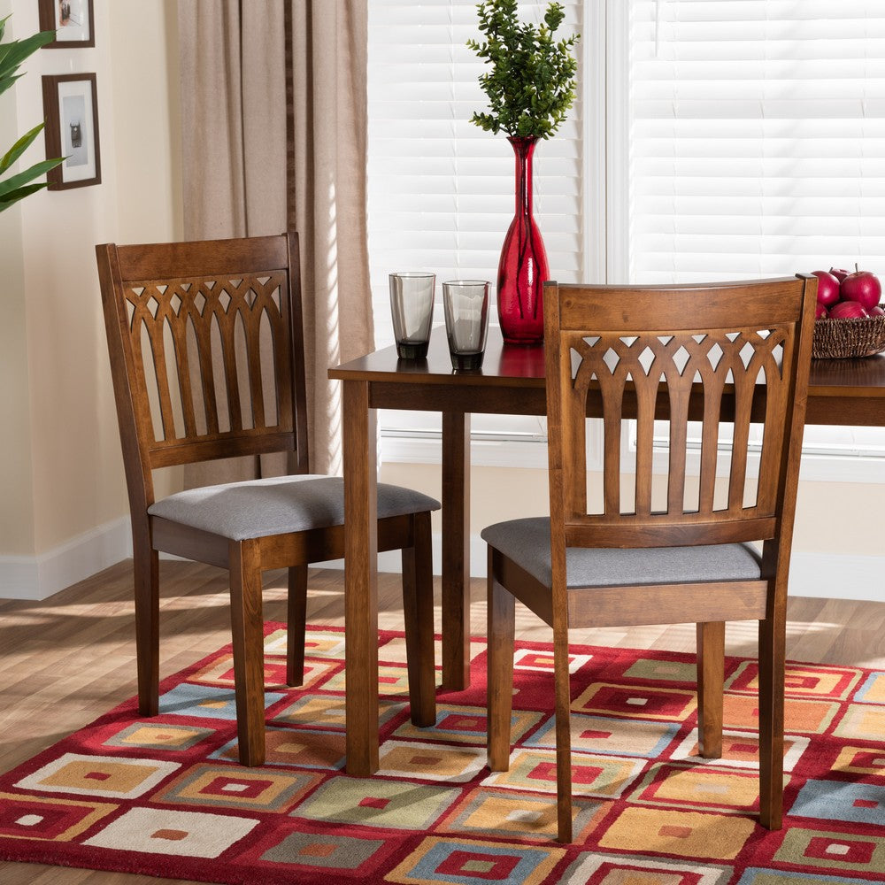 Baxton Studio - Genesis Set of 2 Dining Chairs in Grey/Walnut Brown - RH389C-Grey/Walnut-DC-2PK view 7