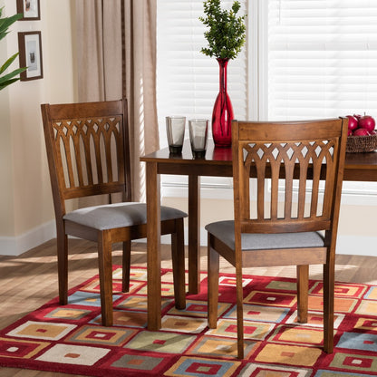 Baxton Studio - Genesis Set of 2 Dining Chairs in Grey/Walnut Brown - RH389C-Grey/Walnut-DC-2PK view 7