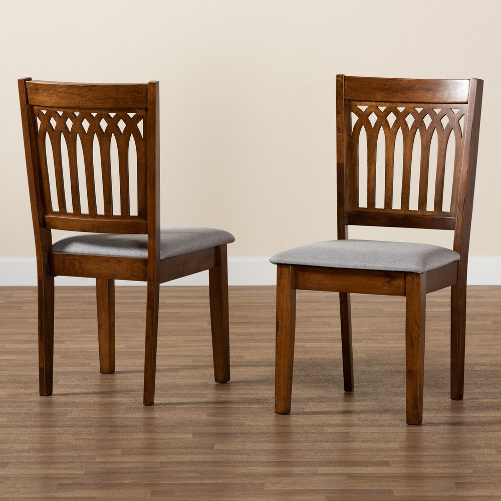 Baxton Studio - Genesis Set of 2 Dining Chairs in Grey/Walnut Brown - RH389C-Grey/Walnut-DC-2PK view 8