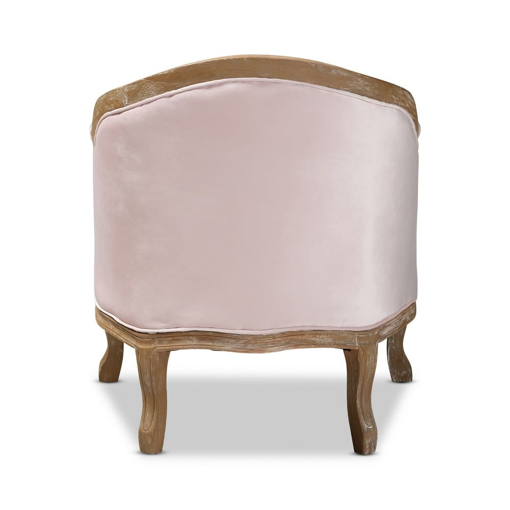 Baxton Studio - Genevieve Chair in Light Pink/Oak - TSF7766-Light Pink-CC view 4