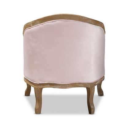 Baxton Studio - Genevieve Chair in Light Pink/Oak - TSF7766-Light Pink-CC view 4