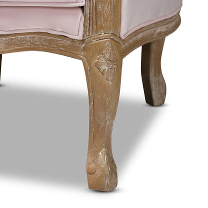 Baxton Studio - Genevieve Chair in Light Pink/Oak - TSF7766-Light Pink-CC view 5