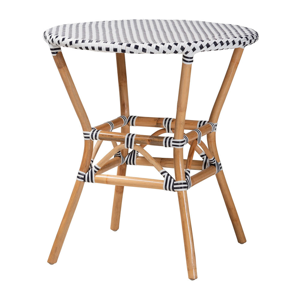Baxton Studio - Genica Dining Set in Black/White/Brown - Myrthe-Rattan-5PC Dining Set view 3