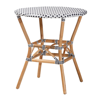 Baxton Studio - Genica Dining Set in Black/White/Brown - Myrthe-Rattan-5PC Dining Set view 3