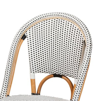 Baxton Studio - Genica Dining Set in Black/White/Brown - Myrthe-Rattan-5PC Dining Set view 5