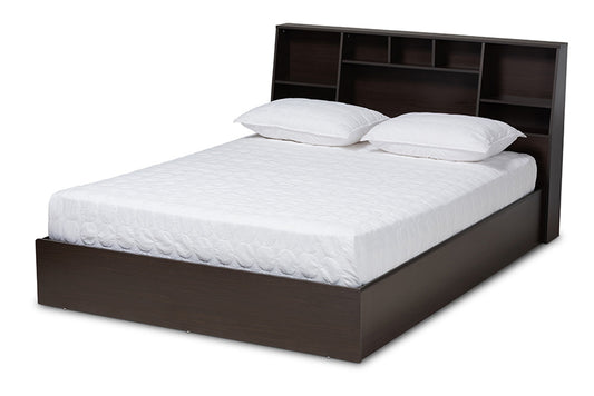 Baxton Studio - Geoffrey Queen Size Bed - SEBED13014026-Modi Wenge-Queen view 1