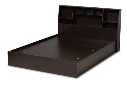 Baxton Studio - Geoffrey Queen Size Bed - SEBED13014026-Modi Wenge-Queen view 3