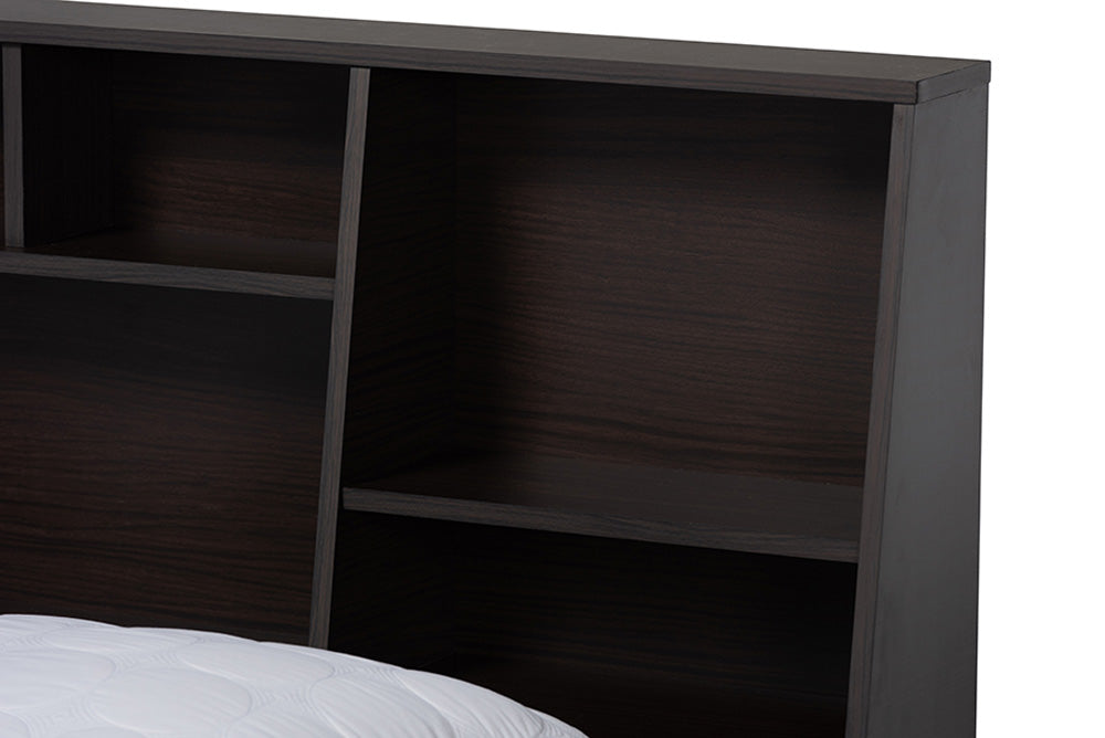 Baxton Studio - Geoffrey Queen Size Bed - SEBED13014026-Modi Wenge-Queen view 4