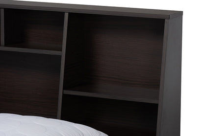 Baxton Studio - Geoffrey Queen Size Bed - SEBED13014026-Modi Wenge-Queen view 4