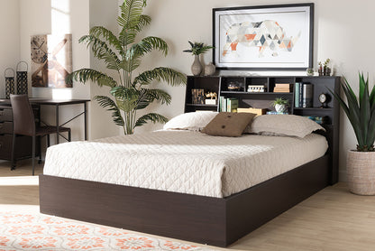 Baxton Studio - Geoffrey Queen Size Bed - SEBED13014026-Modi Wenge-Queen view 5