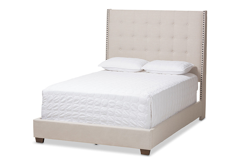 Baxton Studio - Georgette King Size Bed - CF8957-Light Beige-King view 1