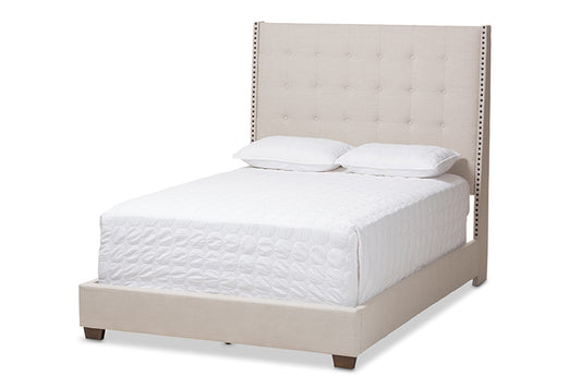 Baxton Studio - Georgette King Size Bed - CF8957-Light Beige-King view 1