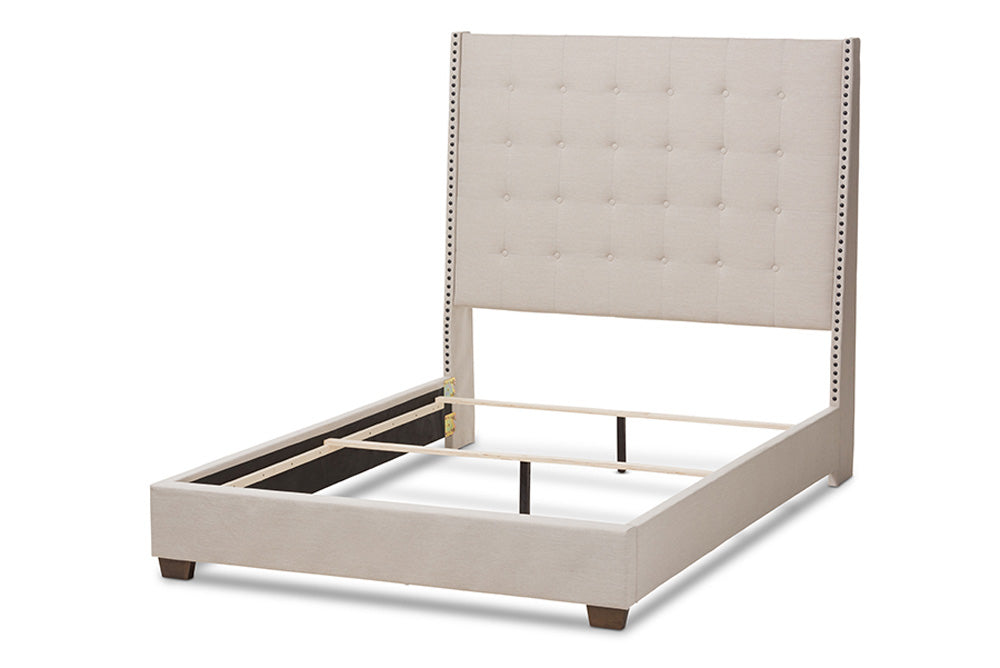 Baxton Studio - Georgette King Size Bed - CF8957-Light Beige-King view 3