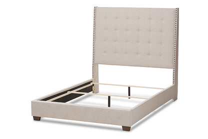 Baxton Studio - Georgette King Size Bed - CF8957-Light Beige-King view 3