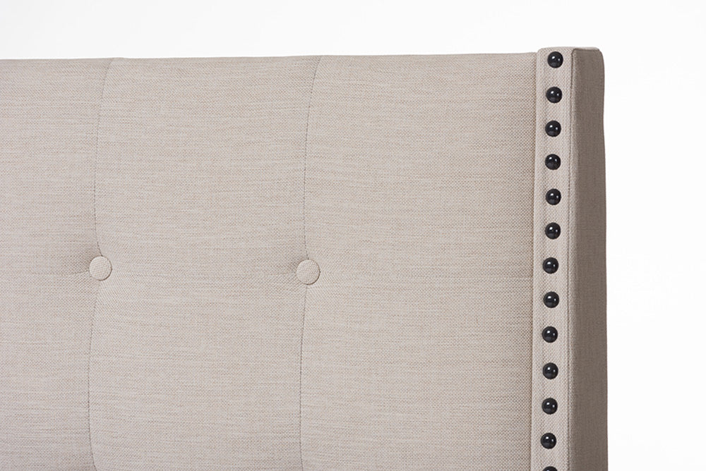Baxton Studio - Georgette King Size Bed - CF8957-Light Beige-King view 4
