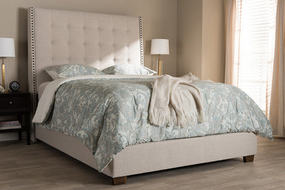 Baxton Studio - Georgette King Size Bed - CF8957-Light Beige-King view 5