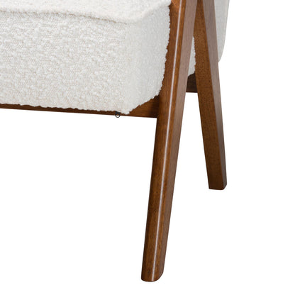 Baxton Studio - Georgina Accent Chair in Cream/Walnut Brown - BBT8074-Cream-CC view 6