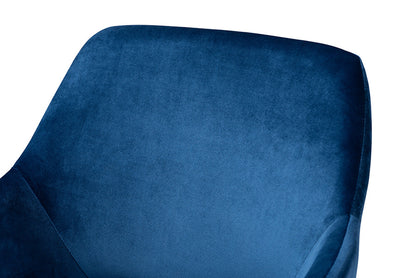 Baxton Studio - Germaine Dining Chair Set of 2 - DC144-Navy Blue Velvet/Gold-DC view 4