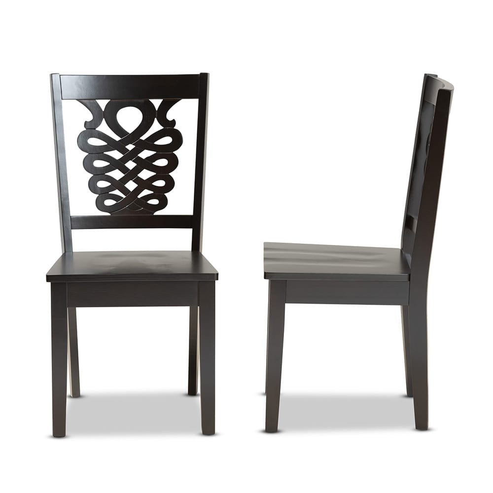 Baxton Studio - Gervais Set of 2 Dining Chairs in Dark Brown - RH339C-Dark Brown Wood Scoop Seat-DC-2PK view 3