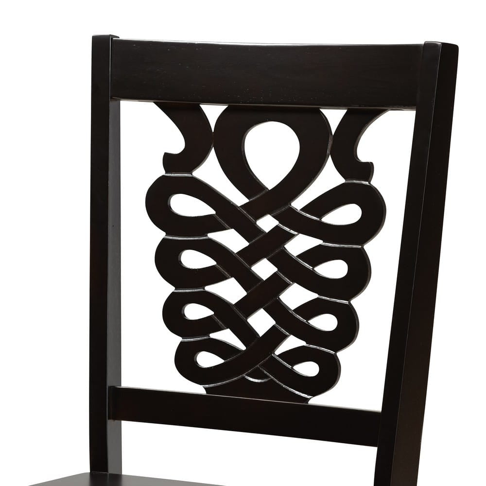 Baxton Studio - Gervais Set of 2 Dining Chairs in Dark Brown - RH339C-Dark Brown Wood Scoop Seat-DC-2PK view 4