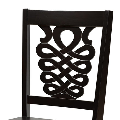 Baxton Studio - Gervais Set of 2 Dining Chairs in Dark Brown - RH339C-Dark Brown Wood Scoop Seat-DC-2PK view 4