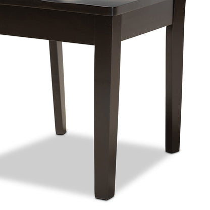 Baxton Studio - Gervais Set of 2 Dining Chairs in Dark Brown - RH339C-Dark Brown Wood Scoop Seat-DC-2PK view 5