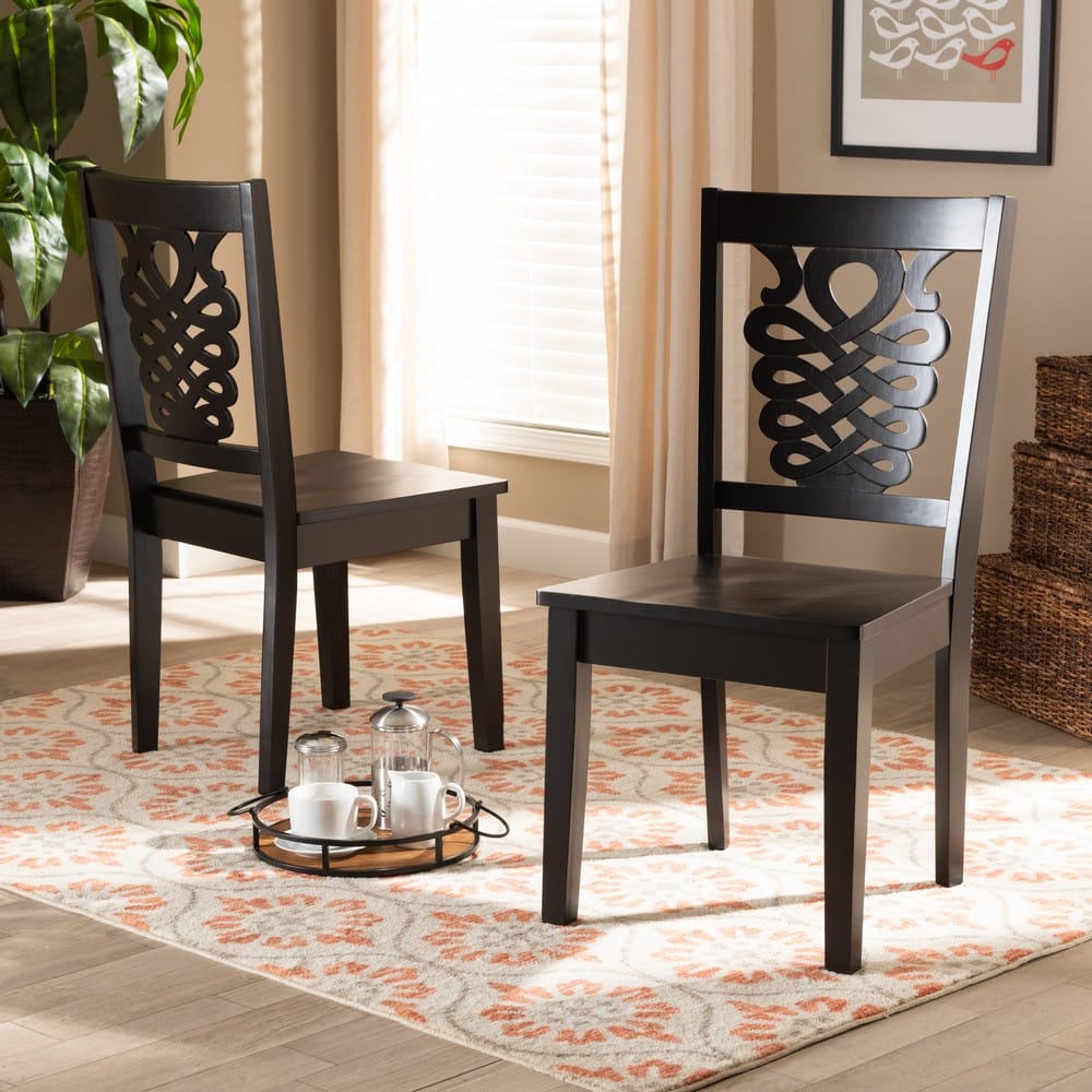 Baxton Studio - Gervais Set of 2 Dining Chairs in Dark Brown - RH339C-Dark Brown Wood Scoop Seat-DC-2PK view 6