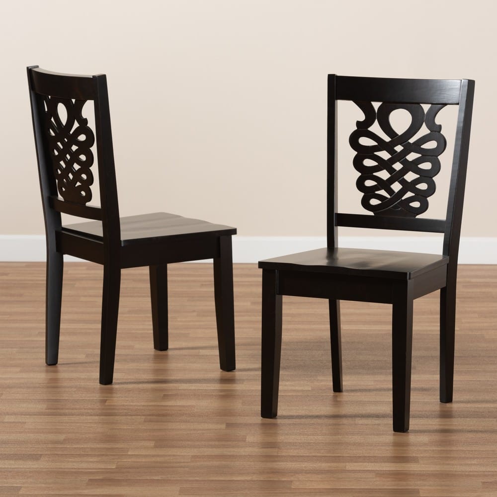 Baxton Studio - Gervais Set of 2 Dining Chairs in Dark Brown - RH339C-Dark Brown Wood Scoop Seat-DC-2PK view 7