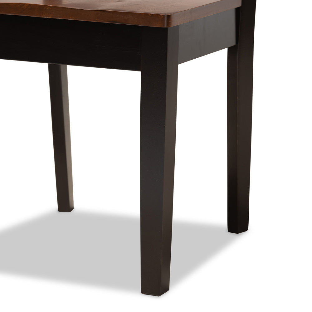 Baxton Studio - Gervais Set of 2 Dining Chairs in Dark Brown/Walnut Brown - RH339C-Dark Brown/Walnut Wood Scoop Seat-DC-2PK view 5