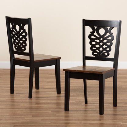 Baxton Studio - Gervais Set of 2 Dining Chairs in Dark Brown/Walnut Brown - RH339C-Dark Brown/Walnut Wood Scoop Seat-DC-2PK view 7