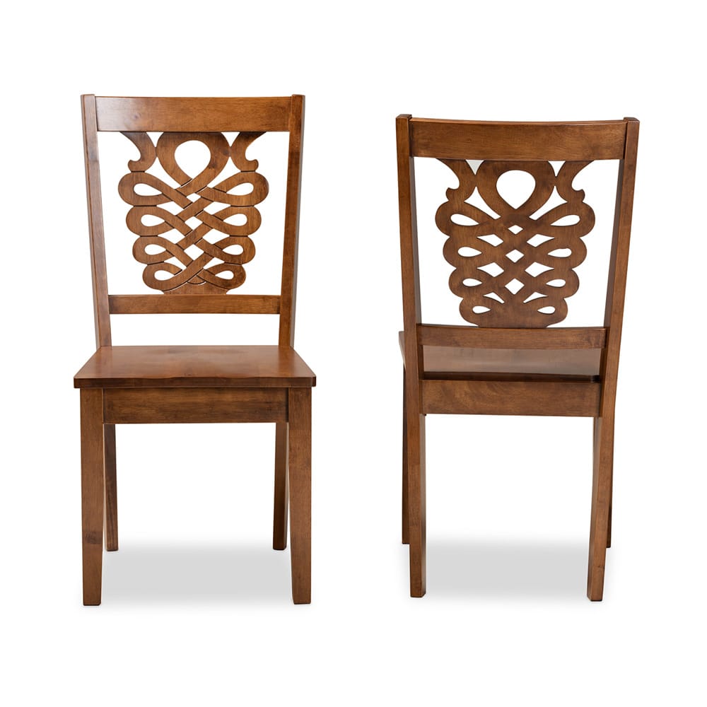 Baxton Studio - Gervais Set of 2 Dining Chairs in Walnut Brown - RH339C-Walnut Wood Scoop Seat-DC-2PK view 2