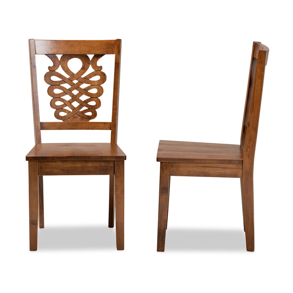 Baxton Studio - Gervais Set of 2 Dining Chairs in Walnut Brown - RH339C-Walnut Wood Scoop Seat-DC-2PK view 3