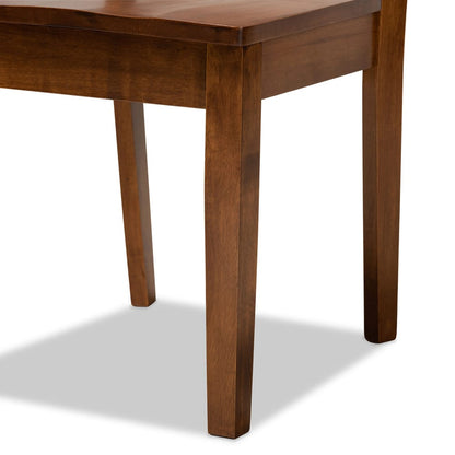 Baxton Studio - Gervais Set of 2 Dining Chairs in Walnut Brown - RH339C-Walnut Wood Scoop Seat-DC-2PK view 5