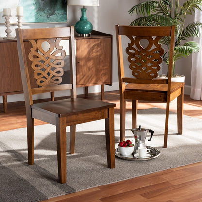 Baxton Studio - Gervais Set of 2 Dining Chairs in Walnut Brown - RH339C-Walnut Wood Scoop Seat-DC-2PK view 6
