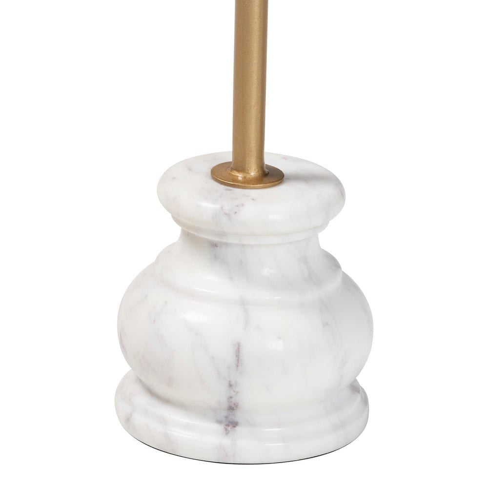 Baxton Studio - Gezana End Table in Marble White/Gold/Walnut Brown - FUR6893-Wood Tray-ET view 4