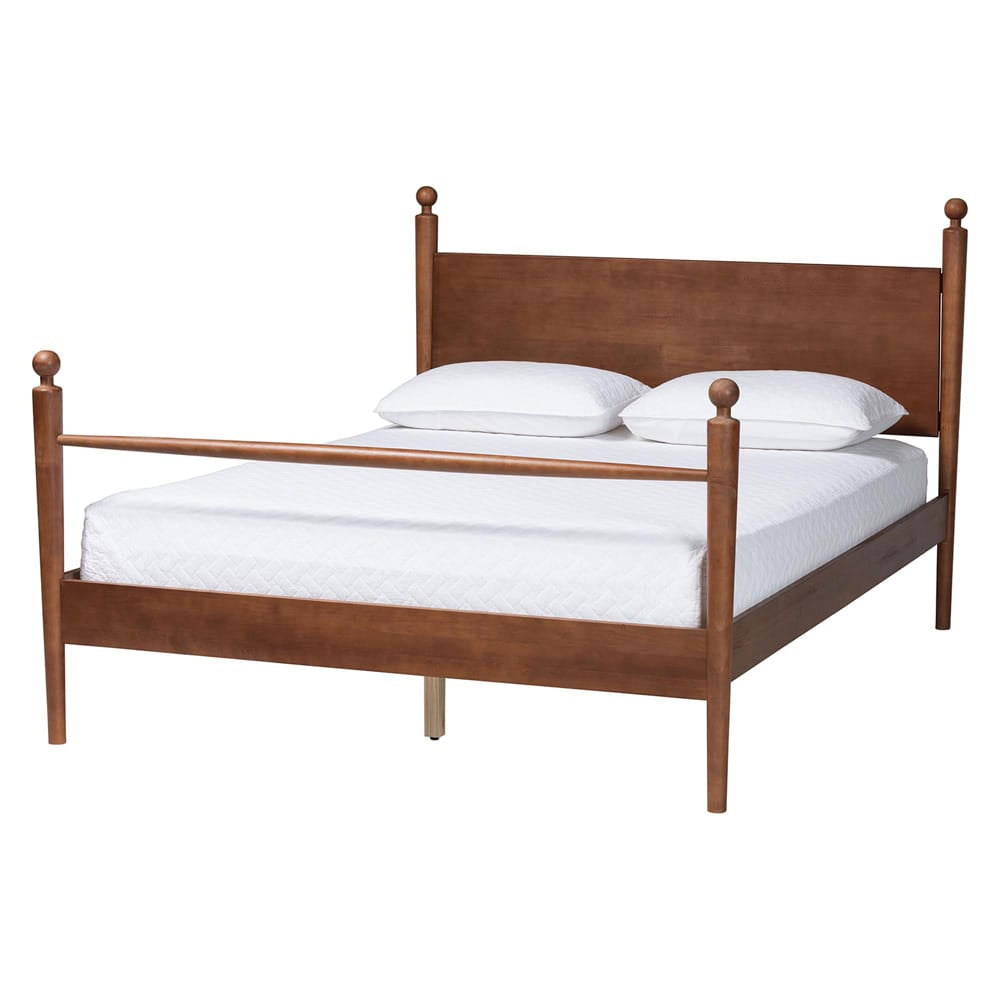 Baxton Studio - Gianetta Queen Size Bed in Walnut Brown - MG0257-Walnut-Queen view 1