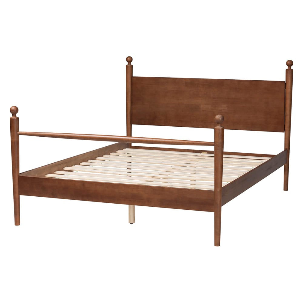 Baxton Studio - Gianetta Queen Size Bed in Walnut Brown - MG0257-Walnut-Queen view 3