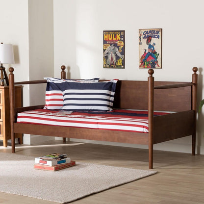 Baxton Studio - Gianetta Twin Size Daybed in Walnut Brown - MG0257-1-Walnut-Twin Daybed view 7